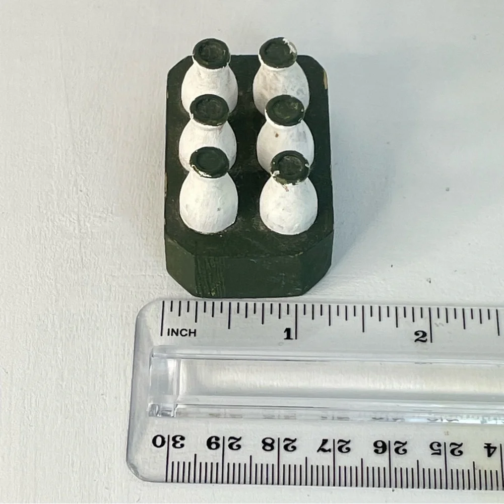 Miniature Wooden Milk Case Vintage 1” Tall - Picture 4 of 10